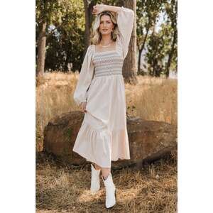 Baltic Born Emmeline Smocked Midi Dress | Natural Size LL